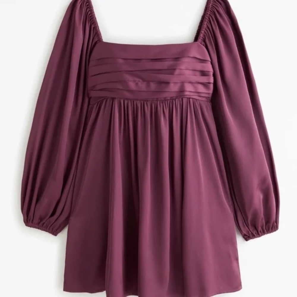 Abercrombie & Fitch Emerson Satin Long-Sleeve Mini Dress